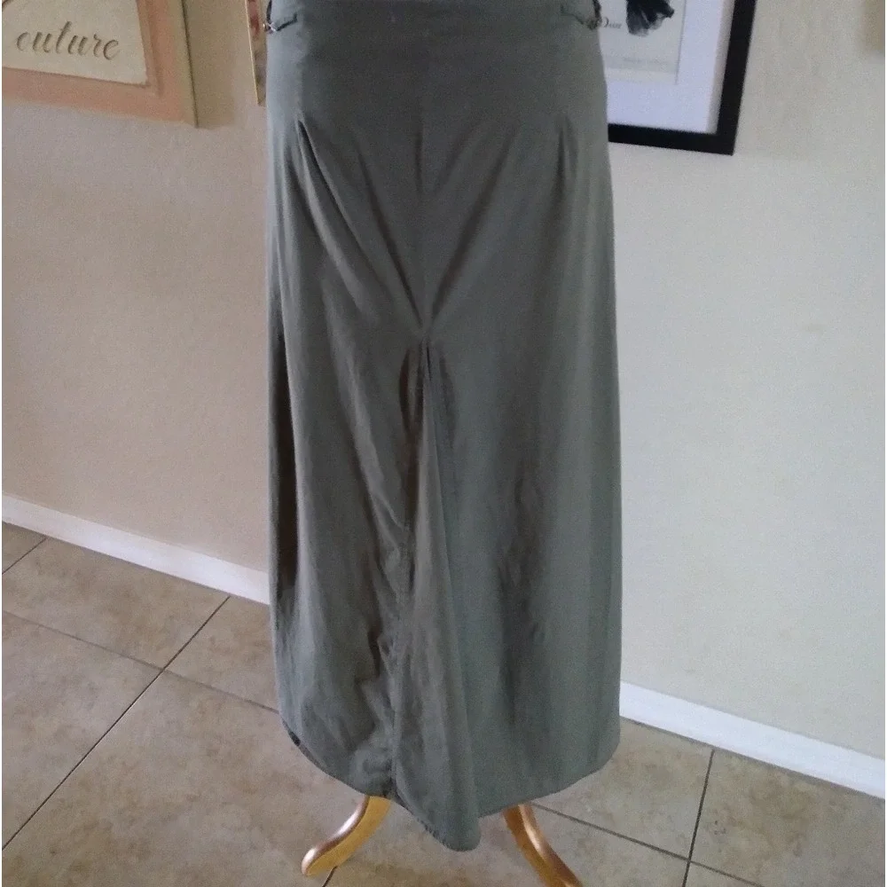 90s Vintage Olive Green Maxi Skirt‎ Low Waist A Line Full Length Skirt